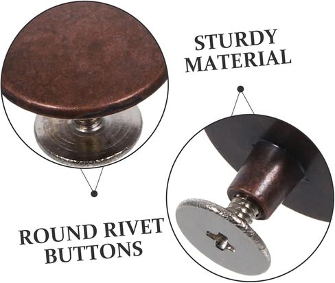 Hohopeti 10 Sets Antique Zinc Alloy Round Rivets Durable Replacement Studs for Shoes Bags Belts and Clothing Easy DIY Installation in Saudi Arabia
