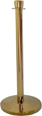 Gold Taper Top Decorative Rope Safety Queue Stanchion Barrier with Domed Base in 3 pcs Set, VIP Crowd Control (72" White Velvet) in Saudi Arabia