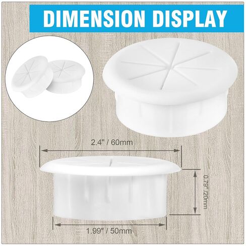 2" White Desk Grommet, JTemgle Flexible Cable Grommet Rubber Cable Hole Cover Wire Organizer Caps Desktop Cord Management for Home Office TV Stands Tabletops, 10 Pieces in Kuwait