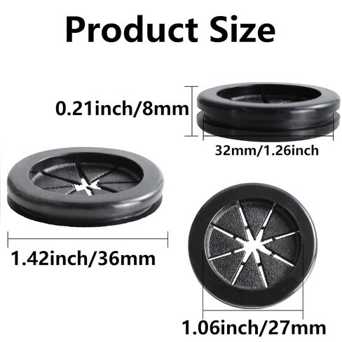 4PCS 1.4 Inch Rubber Grommets, 1.25Inch Drill Hole Double-Sided Hole Plugs for Wire, Cable Protection, Firewall in Saudi Arabia