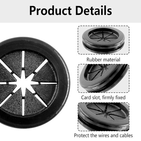 4PCS 1.4 Inch Rubber Grommets, 1.25Inch Drill Hole Double-Sided Hole Plugs for Wire, Cable Protection, Firewall in Saudi Arabia