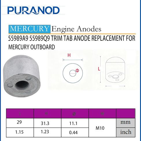 55989A9 55989Q9 استبدال أنود الزنك لسلسلة Mercury Outboard Alpha / Bravo in Kuwait