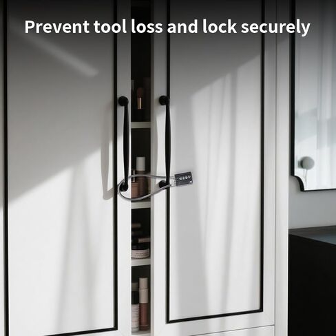 قفل كابل مكون من 4 أرقام، قفل فولاذي مرن قابل لإعادة الضبط مقاس 12 بوصة للأمتعة، الخزانة، حقيبة السفر، الخزانة، صندوق الأدوات، الخوذة - أسود in Kuwait