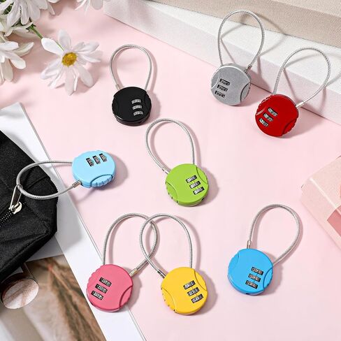 16 حزمة قفل سلكي، قفل مكون من 3 أرقام، قفل سلكي صغير، قفل كابل، قفل خارجي مقاوم للماء، قفل قابل لإعادة الضبط للأمتعة، صندوق المجوهرات، صندوق الظهر in Kuwait