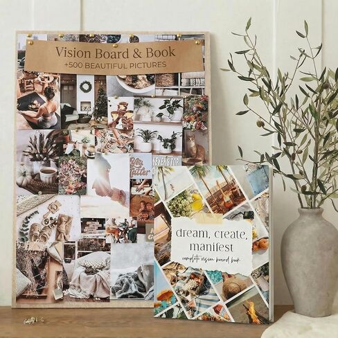 Inspirational Vision Board Kit – Complete Set with Vision Board Book & Felt Board, Motivational Pictures & Quotes to Map Your Goals & Dreams - The Perfect Supplies to Visualize Goal Setting & Success in Saudi Arabia