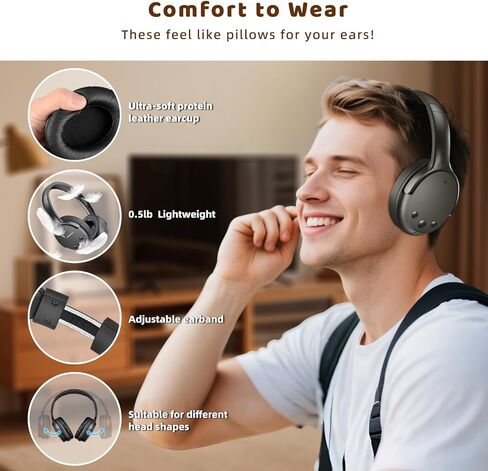Holdsound Wireless Headphones for TV Watching - BKM600 Wireless TV Headphones with Bluetooth USB Transmitter(Optical, AUX, RCA and USB Output), Plug and Play, Enhanced Volume, Lightweight in Kuwait