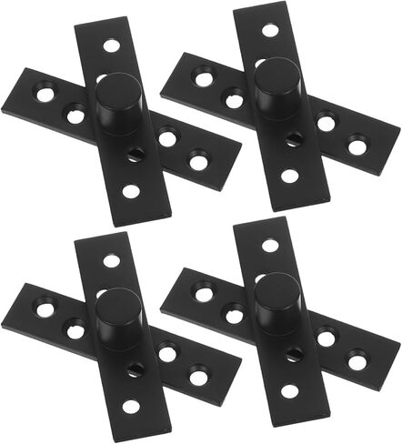 4pcs Stainless Steel Hidden Door Pivot Hinges 360° Rotation Invisible Concealed Hinge for Cabinets and Secret Doors Small Size Black Center Shaft in Saudi Arabia