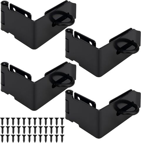 مزلاج بمشبك باب مقاس 5 بوصات، مزلاج قفل من الفولاذ المقاوم للصدأ شديد التحمل بزاوية 90 درجة، مشبك قفل باب سميك جدًا، مناسب للخزائن والأدراج والصناديق الخشبية وخزائن الكتب، أسود، عبوة واحدة in Kuwait