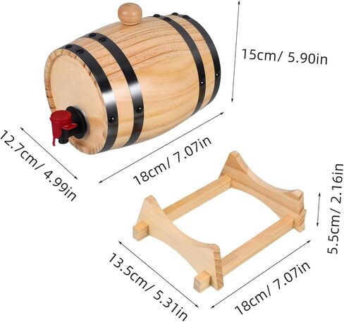 PRETYZOOM Whiskey Barrel Dispenser Oak Aging Barrel with Spigot Tap Unique Decorative Container for Serving Beer Wine Bar Versatile Beverage Storage in Saudi Arabia