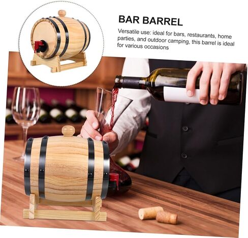 PRETYZOOM Whiskey Barrel Dispenser Oak Aging Barrel with Spigot Tap Unique Decorative Container for Serving Beer Wine Bar Versatile Beverage Storage in Saudi Arabia
