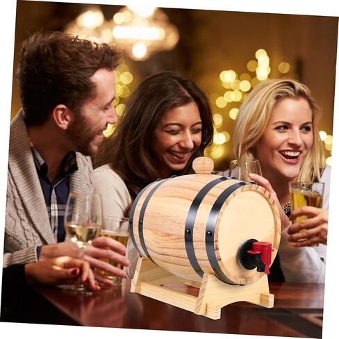 PRETYZOOM Whiskey Barrel Dispenser Oak Aging Barrel with Spigot Tap Unique Decorative Container for Serving Beer Wine Bar Versatile Beverage Storage in Saudi Arabia