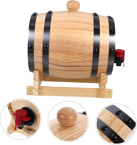 PRETYZOOM Whiskey Barrel Dispenser Oak Aging Barrel with Spigot Tap Unique Decorative Container for Serving Beer Wine Bar Versatile Beverage Storage in Saudi Arabia