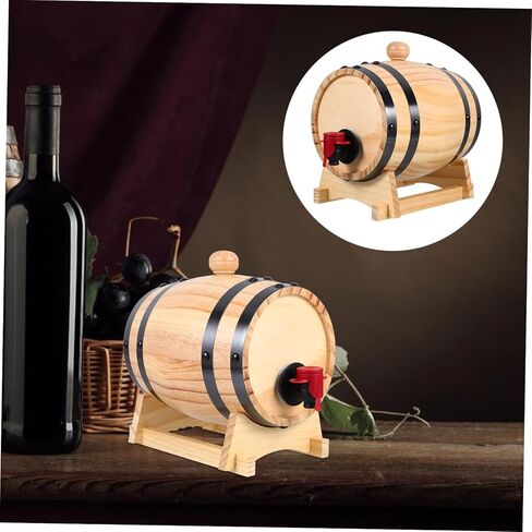 PRETYZOOM Whiskey Barrel Dispenser Oak Aging Barrel with Spigot Tap Unique Decorative Container for Serving Beer Wine Bar Versatile Beverage Storage in Saudi Arabia