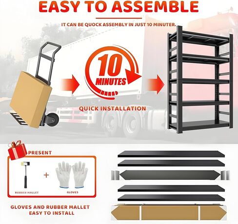 Garage Shelving Unit and Storage-Easy Assembly Metal Shelves 5-Tier Rack|Heavy-Duty Adjustable Shelf|Steel Shelves for Industrial, Warehouse, Basement (35.4" W*15.8" D*72" H) in Saudi Arabia