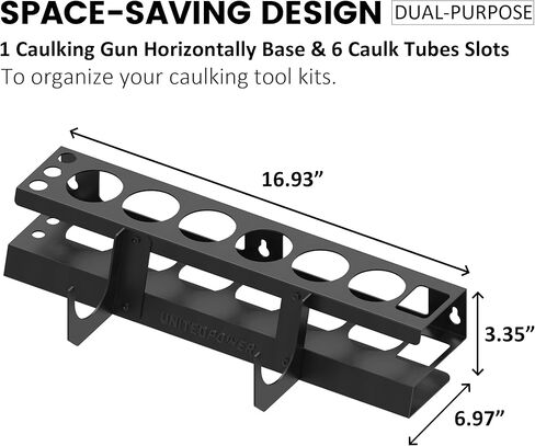 UNITEDPOWER حامل مسدس السد 6+1، حامل تخزين مسدس السد على الحائط، منظم أنبوب السد لورشة العمل، المتجر، المرآب in Kuwait