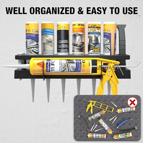 UNITEDPOWER حامل مسدس السد 6+1، حامل تخزين مسدس السد على الحائط، منظم أنبوب السد لورشة العمل، المتجر، المرآب in Kuwait