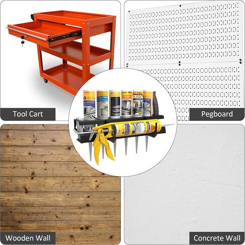 UNITEDPOWER حامل مسدس السد 6+1، حامل تخزين مسدس السد على الحائط، منظم أنبوب السد لورشة العمل، المتجر، المرآب in Kuwait