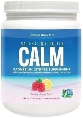 Natural Calm Magnesium Citrate Powder, Raspberry Lemon Flavor, Power Drink Mix, 20oz in Saudi Arabia