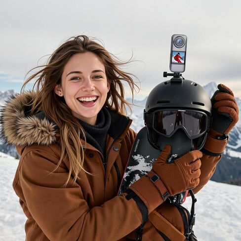 كاميرا أكشن مع شاشة مزدوجة الألوان، كاميرا مقاومة للماء للجسم مناسبة لكاميرات خوذة الدراجات النارية أثناء السفر، مجهزة ببطاقة 32 جيجابايت وبطاريتين ومجموعات تركيب متنوعة in Kuwait