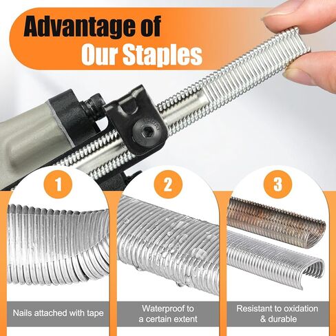 KIMSING C1214 Hog Ring Staples 7/16 "(11.4 ملم) تاج خارجي 304 حلقات C من الفولاذ المقاوم للصدأ لمسدس حلقة الخنزير BWG12/C712 (1,800 قطعة/الحزمة) in Saudi Arabia