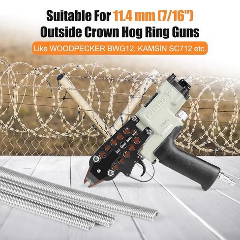 KIMSING C1214 Hog Ring Staples 7/16 "(11.4 ملم) تاج خارجي 304 حلقات C من الفولاذ المقاوم للصدأ لمسدس حلقة الخنزير BWG12/C712 (1,800 قطعة/الحزمة) in Saudi Arabia