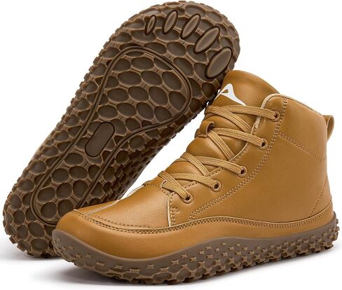 HARENCE Mens Wide Toe Barefoot Boots with Zero Drop Sole for Outdoor Camping Hiking Walking Non-Slip Waterproof in Kuwait