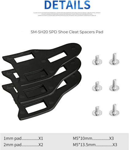 Bike Cleat Spacers for SM-SH20 SPD System Cycling Shoe 1mm and 2mm Pads Cleat Spacers with Mounting Bolts, Black in Saudi Arabia