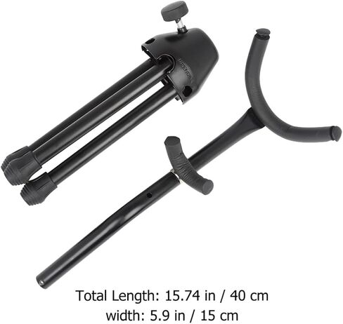 حامل ساكسفون ألتو خفيف الوزن قابل للطي من SUPVOX حامل ساكسفون تلسكوبي أسود حامل ثلاثي لملحقات الآلات الموسيقية ودعم محمول in Kuwait