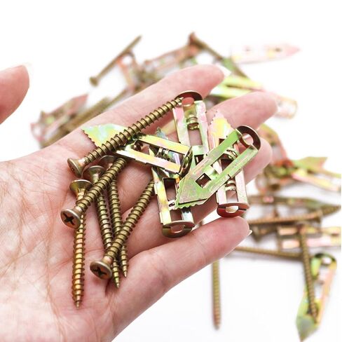 AXK 60 Pcs Self-Drilling Anchors & Screws, Heavy Duty, No Drill, Holes in Wall (30 Pcs Steel Anchors 0.47"x1.57" + 30 Pcs Zinc Screws 0.31"x1.57") in Saudi Arabia