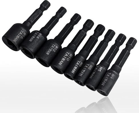 Yakamoz 8Pcs M4-M16 Screw Tap Socket Set 1/4 Inch Hex Shank Quick Change Machine Tap Holder Thread Taps Adapter for Impact Driver in Saudi Arabia