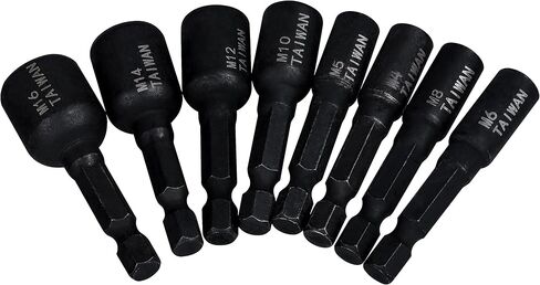 Yakamoz 8Pcs M4-M16 Screw Tap Socket Set 1/4 Inch Hex Shank Quick Change Machine Tap Holder Thread Taps Adapter for Impact Driver in Saudi Arabia