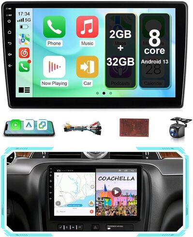 ستيريو سيارة 4G+64G Android 13 لسيارة شيفروليه تشيفي سيلفرادو 2007 إلى 2014 لراديو Suburban Apple CarPlay Android Auto، شاشة لمس 10.1 بوصة لكاميرا Tahoe GPS Naivi 5G WiFi BT FM RDS DSP SWC AHD in Kuwait