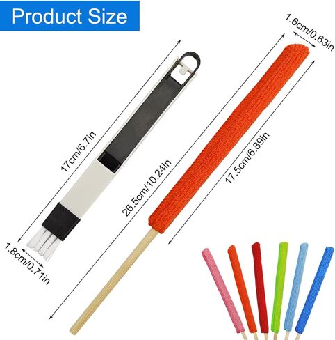 12 Pcs Microfiber Detail Duster Sticks, Mini Duster Crevice Cleaning Tool Car Air Vent Cleaner Fan Cleaning Brush for Cleaning Home Car Window Blind, Gap Dust Cleaner, Multicolors in Saudi Arabia