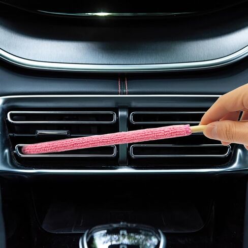 12 Pcs Microfiber Detail Duster Sticks, Mini Duster Crevice Cleaning Tool Car Air Vent Cleaner Fan Cleaning Brush for Cleaning Home Car Window Blind, Gap Dust Cleaner, Multicolors in Saudi Arabia