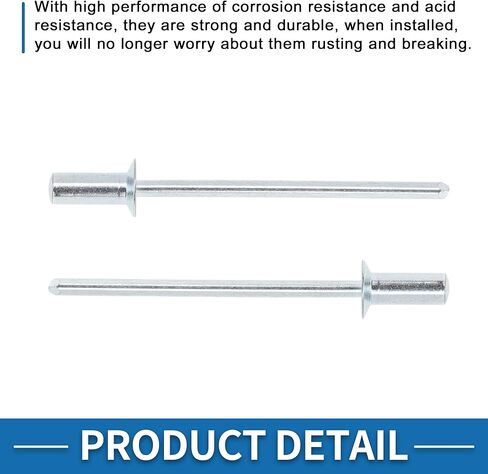 رأس غاطس مسامير إغلاق مغلقة 3.2 مم قطر القبضة 6 مم طول القبضة 6 مم قطر الشفة مجموعة أدوات إصلاح مجموعة متنوعة من الحديد الفضي 50 قطعة in Kuwait