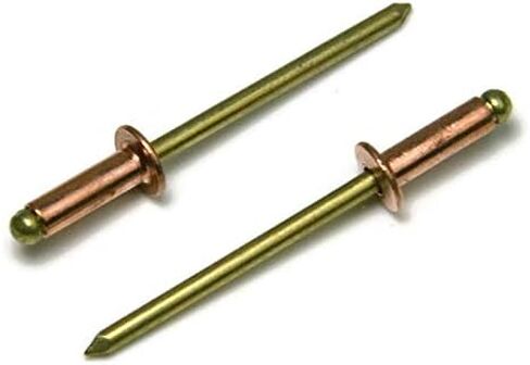 Copper Pop Rivets 1/8 Diameter Brass Mandrel Blind Rivets Dome Head 4-4 (1/8" Diameter x 1/4" Grip) Qty 100 in Saudi Arabia