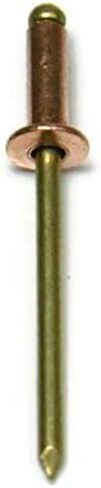 Copper Pop Rivets 1/8 Diameter Brass Mandrel Blind Rivets Dome Head 4-4 (1/8" Diameter x 1/4" Grip) Qty 100 in Saudi Arabia