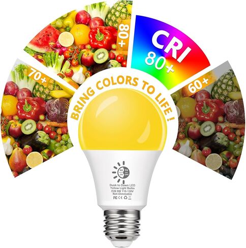 مصابيح الإضاءة من الغسق إلى الفجر في الهواء الطلق، لمبة إضاءة بمستشعر A19 LED، 9 وات (ما يعادل 60 وات)، خلية ضوئية تشغيل/إيقاف تلقائية، ضوء النهار الأبيض 5000 كلفن، قاعدة E26 للإضاءة الخارجية، عبوتان in Kuwait