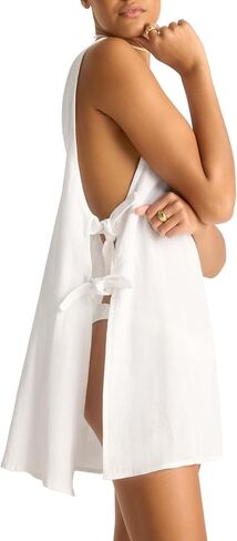 Women's Swimwear Celeste Linen Rivera Mini Dress Swimsuit Cover Up, in Kuwait