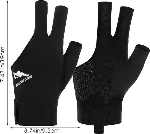 Billiard Pool Gloves for Left Hand 3 Finger, Anti-Slip and Sweat-Proof Pool Glove Left Hand, Durable Double Stitching, Adjustable Popular Snooker Cue Sport Glove, One Sizes for Men & Women in Saudi Arabia