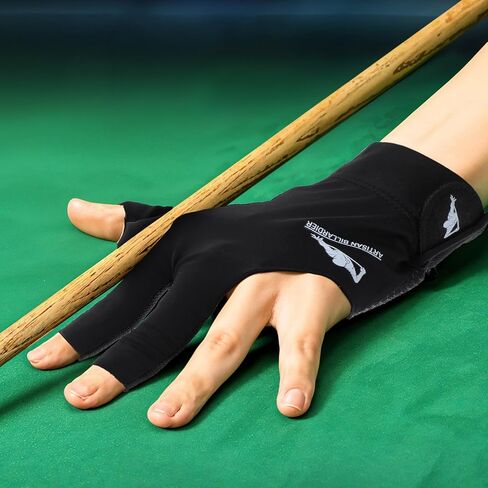 Billiard Pool Gloves for Left Hand 3 Finger, Anti-Slip and Sweat-Proof Pool Glove Left Hand, Durable Double Stitching, Adjustable Popular Snooker Cue Sport Glove, One Sizes for Men & Women in Saudi Arabia