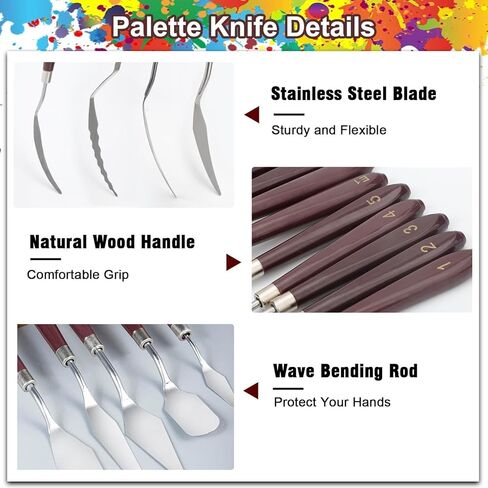 EEEKit 15 PCS Palette Knife Set, Stainless Steel Spatula Palette Knives with Plastic Scrapers, Pallet Knife for Oil Canva Acrylic Painting in Saudi Arabia