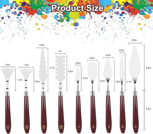 EEEKit 15 PCS Palette Knife Set, Stainless Steel Spatula Palette Knives with Plastic Scrapers, Pallet Knife for Oil Canva Acrylic Painting in Saudi Arabia