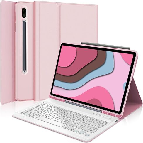 Keyboard Case for Samsung Galaxy Tab S10 Lite/ S10 FE/ S9 FE 5G 10.9 Inch/S9 11 Inch, Magnetic Detachable Wireless Tablet Keyboard Multi-Touch Trackpad, Precise Cutouts Folio Cover with S Pen Holder in Kuwait