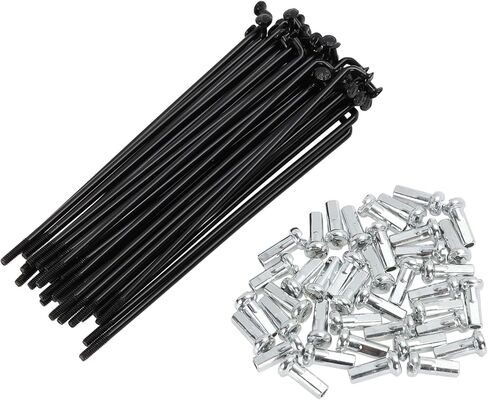 38Set 14G Bicycle Spoke Bike Wheel Spoke Carbon Steel Black in Kuwait