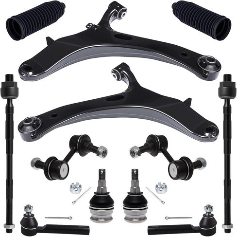 TUCAREST 12Pcs Suspension Kit Fit For 2005-2009 Su-baru Outback Legacy, 2 Front Lower Control Arm 2 Ball joint 4 Outer Inner Tie Rod 2 Sway Bar 2 Boots [# K622030 K750049 EV801557 ES3712 K9513] in Saudi Arabia
