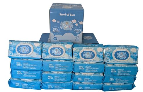 Baby Wipes Unscented PFAS Free Extra Thick 8x7 | 1 Wipe Per Diaper Change | 60 Wipes | Coconut Oil Hypoallergenic One-Handed Pop Top in Saudi Arabia