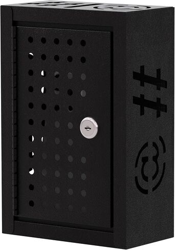 OSKIE Phone Downtime Box - Lockable Smartphone Storage for Home & Office, Key Lock Secure Metal Organize, Wall Mountable, 8.25" x 5.5" x 2.5" (graywhite) in Saudi Arabia