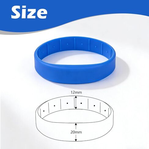 RFID Wristband, 13.56MHz Silicone Waterproof IC Bracelet for Access Control, Gym Membership, Water Parks,100,000+ Write Cycles(2PCS) in Saudi Arabia