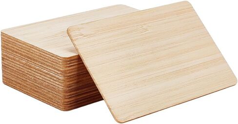 OLYCRAFT 20 قطعة من بطاقات NFC الخشبية لون القمح NFC مجموعة بطاقات خشبية 3.3x2.1 بوصة NFC Wood Card تشكيلة بطاقات اتصال رقمية مع شريحة NTAG213 للشبكات الاحترافية in Saudi Arabia